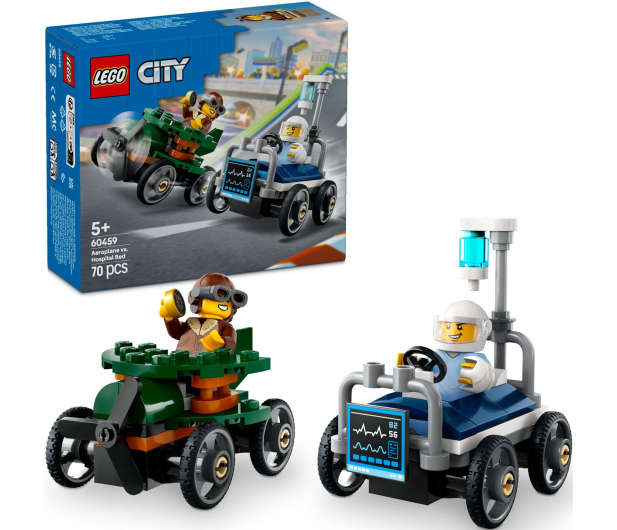LEGO City 60459 Zestaw wyścigówek: samolot kontra łóżko szpitalne - 1298088 - zdjęcie